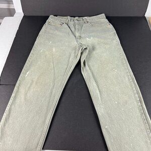 VTG 90s Levi's Jeans Men 34x31* 550 Relaxed Green Faded Bleached Denim Tag 34x32